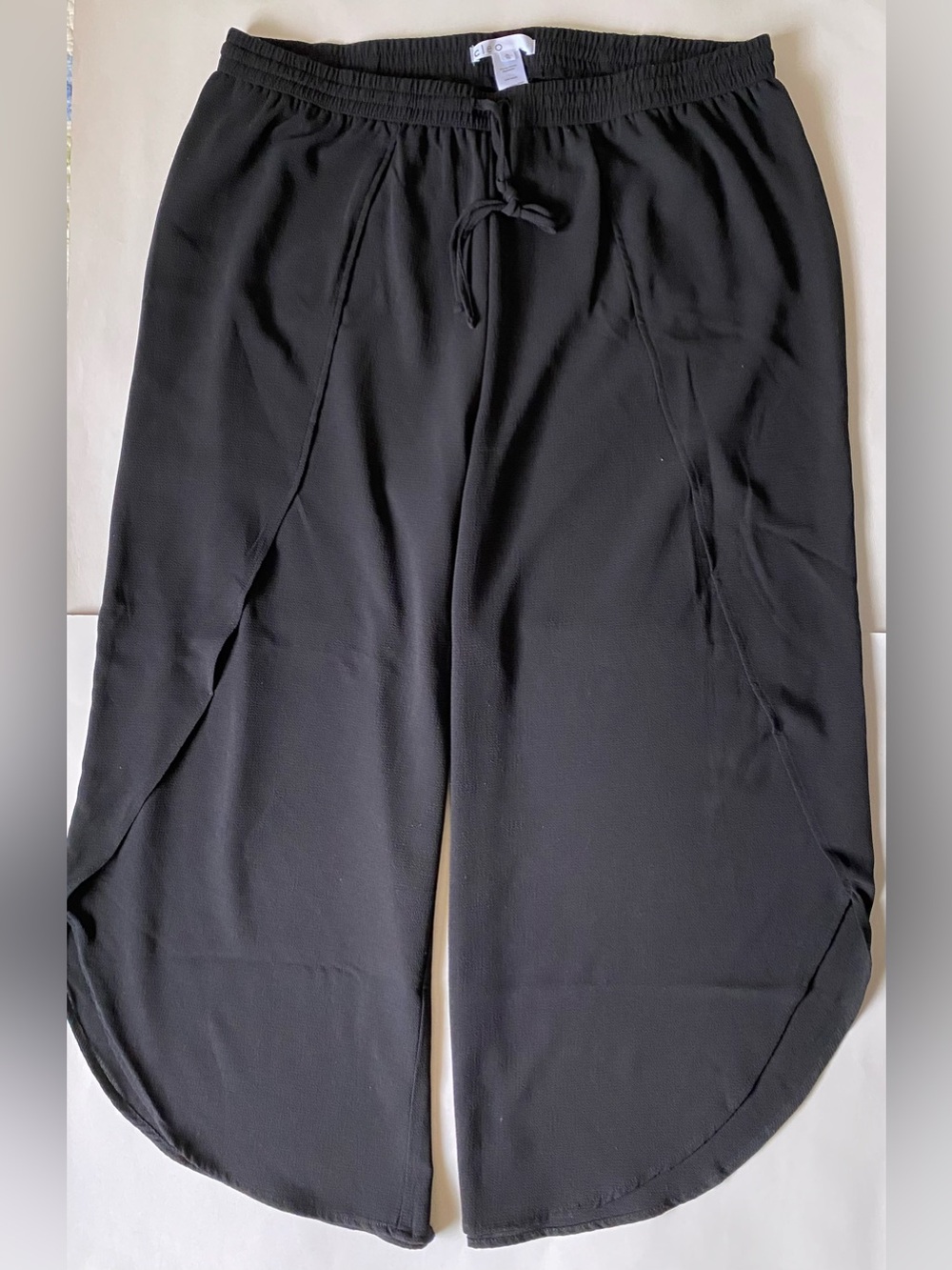Cleo Black Elastic Waist Tulip Pants Size XL